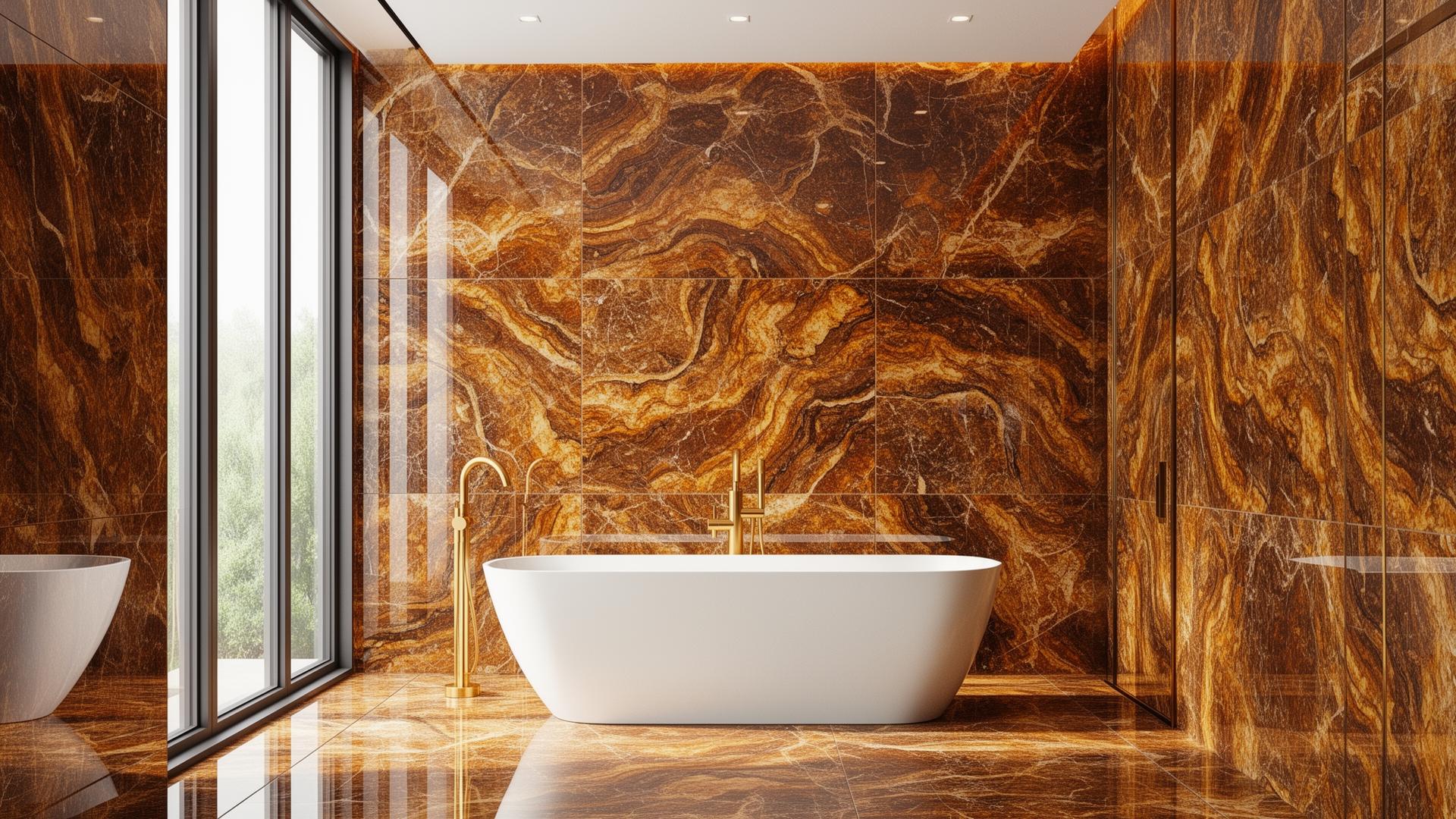 Luxury onyx bathroom interior