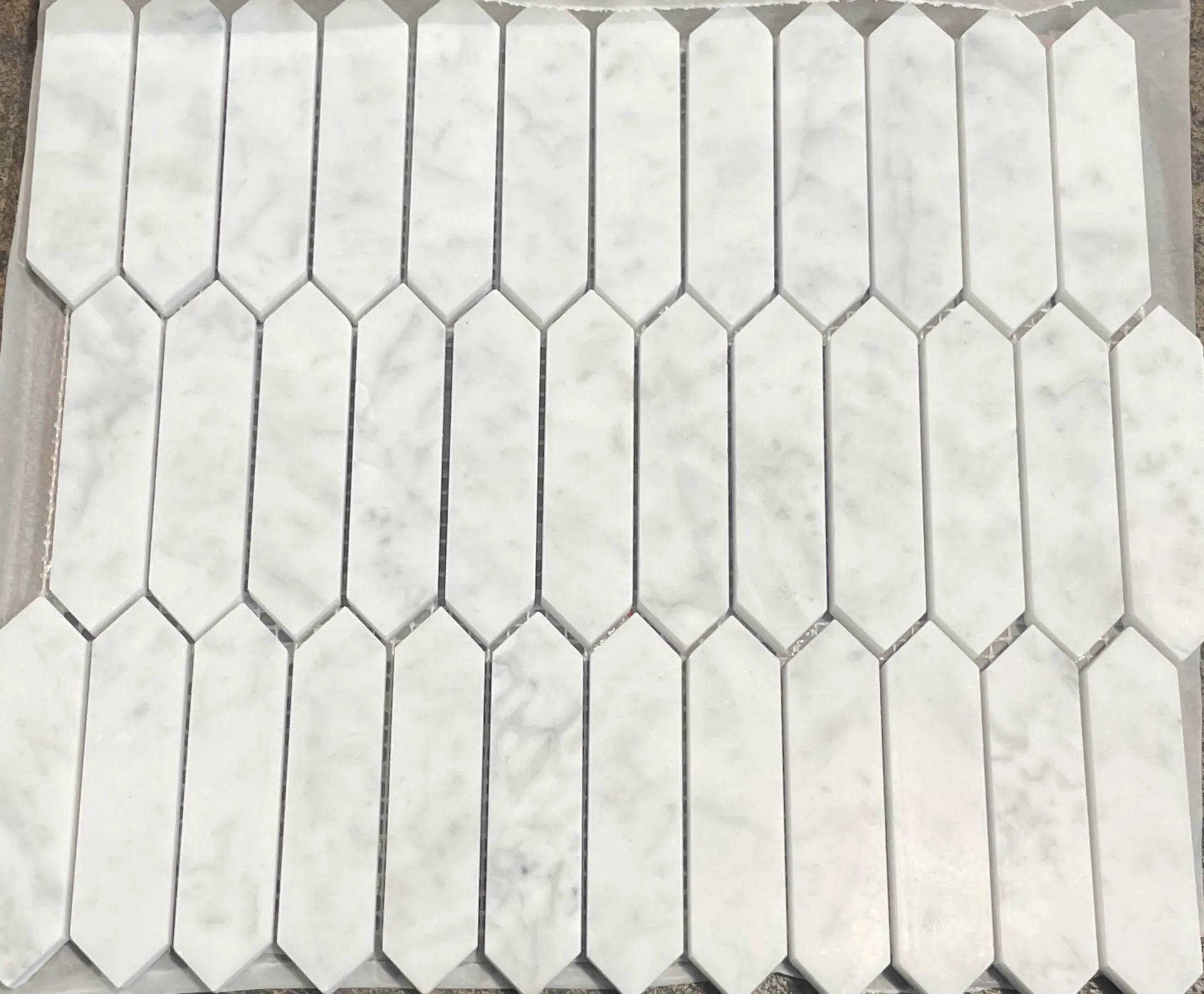 Bianco Carrara Picket Mosaic