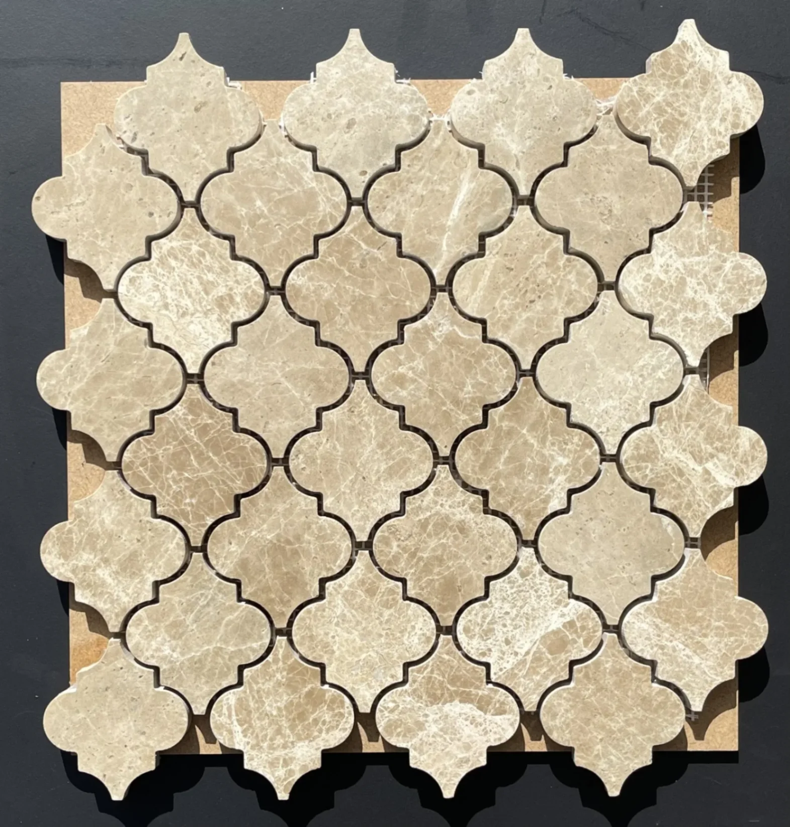 Light Emperador Arabesque Lantern Mosaic